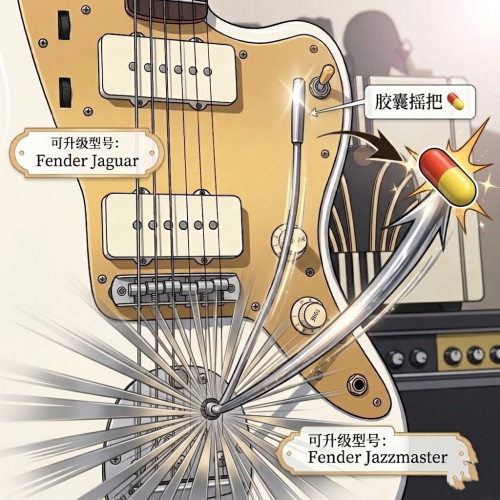 胶囊摇把 Fender Jazzmaster/Jaguar 摇把 原创设计 颤音摇把