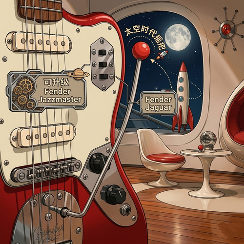 太空时代 Fender  Jazzmaster/Jaguar 摇把 螺纹 原创设计