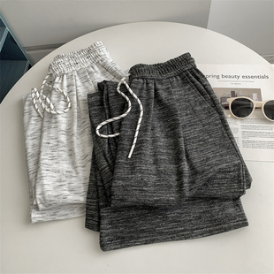 懒惰风灰色休闲裤长裤2025秋季新款高腰显瘦宽松直筒垂感拖地裤子