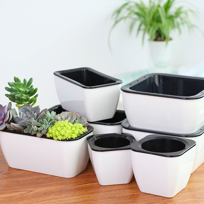 简约风自动吸水塑料懒人盆长方形办公室客厅桌面新手小白简单易养,鲜花速递/花卉仿真/绿植园艺,花盆,淘宝优惠券,粉丝福利购,淘宝优惠卷