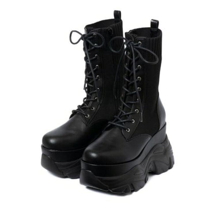 R-…E时装靴女冬季新款圆头高跟厚底日系短筒靴跟高9.5c m