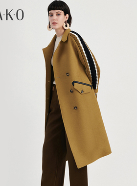 KAKO秋冬新品女羊毛大衣复古时尚3950692