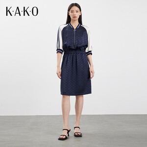 【商场同款】KAKO新款运动休闲修身时尚球衣风收腰连衣裙5321781