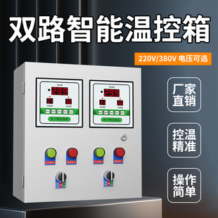 双路温控控制箱数显pid电子温控器温控开关380v温度控制器