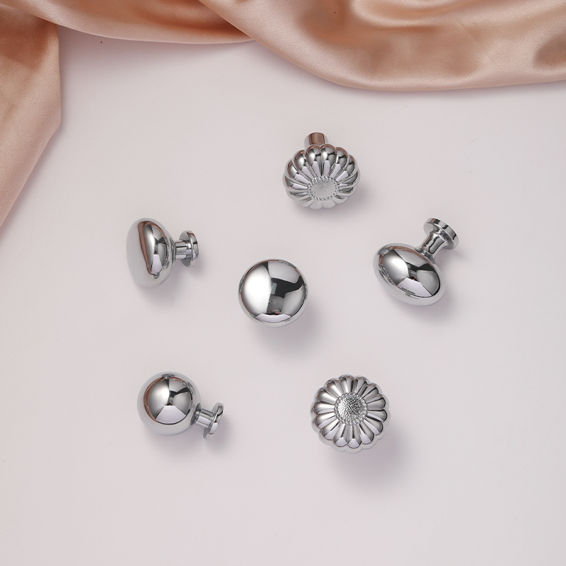 银色单孔拉手抽屉门把手柜子亮银