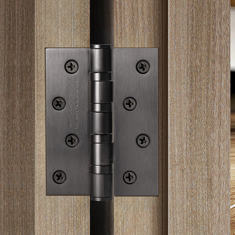 4寸黑色静音房门不锈钢平开合页