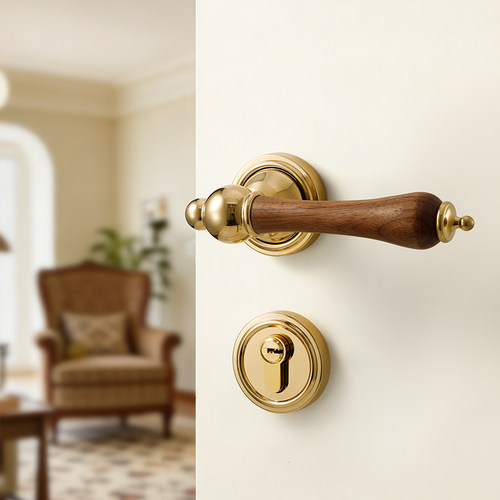 法式中古风卧室门锁锌合金门把手