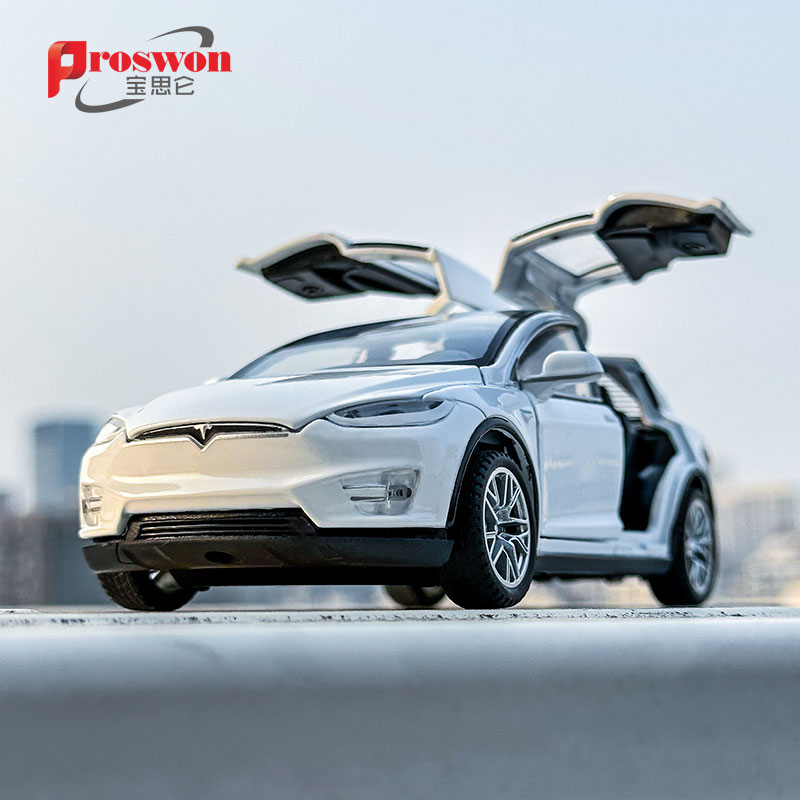 1:32特斯拉MODEL X合金车模型仿真轿车摆件儿童玩具车小汽车礼物