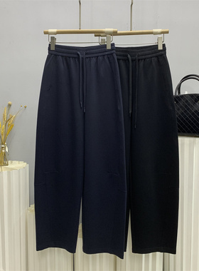 NV99002欧货春新款松紧腰休闲裤女宽松弯刀裤宽松卫裤加长运动裤