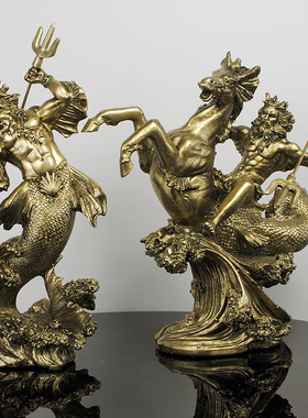 希腊神话海皇波塞冬雕像树脂摆件