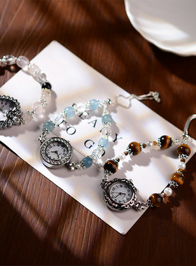 水晶手链高颜值女士手表表盘手串时尚轻奢百搭手饰可调节手表链