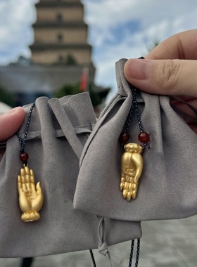 古法佛掌项链转运招财编织蓝绳项链百搭潮男配饰国风毛衣链配饰