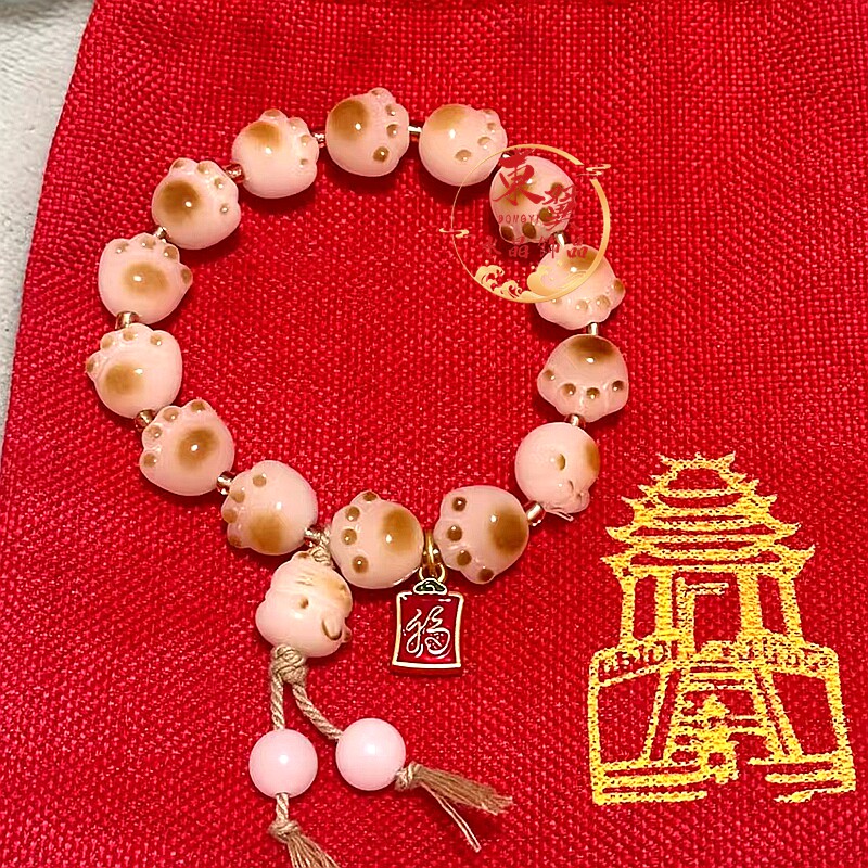 直播景区供货白玉菩提猫爪手链图片