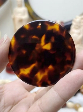 红花色平安扣圆无事牌吊坠项链