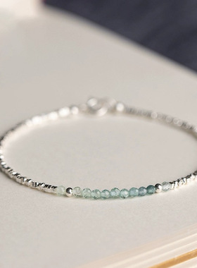 细款碎银子海蓝宝手链女2025年新款简约手饰轻奢小众精致ins风