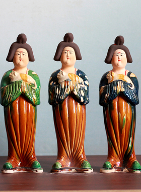 陶瓷仕女图复古古典装饰摆件