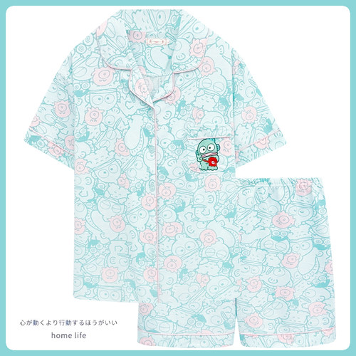 丑鱼汉顿睡衣女夏季纯棉短袖两件套夏天可爱卡通家居服可外穿学生