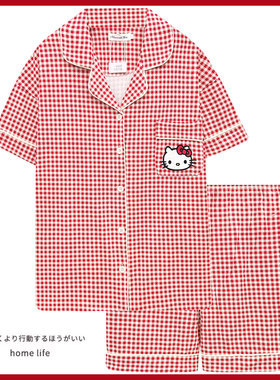 2025款HelloKitty睡衣女款夏季纯棉短袖甜美可爱本命年家居服夏天