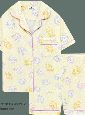 吉伊卡哇chiikawa睡衣女夏季纯棉短袖短裤可爱卡通家居服套装学生