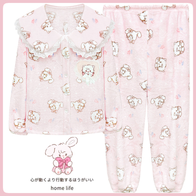 mikko睡衣女款法兰绒加绒加厚