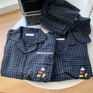 迪士尼米奇睡衣男女春秋季 纯棉长袖 可爱情侣家居服套装 2025年新款