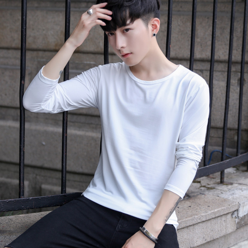 春秋季长袖T恤修身款打底衫男女