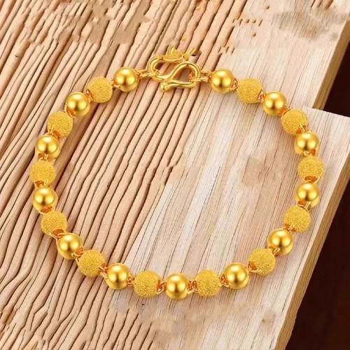 奥特莱斯专柜清仓撤柜捡漏18K金磨砂转运珠手链女气质outlets配饰