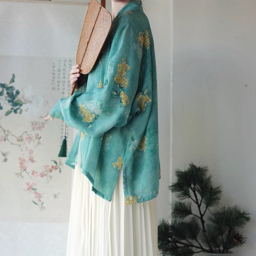 对襟短衫飞机袖日常宋制汉服春夏