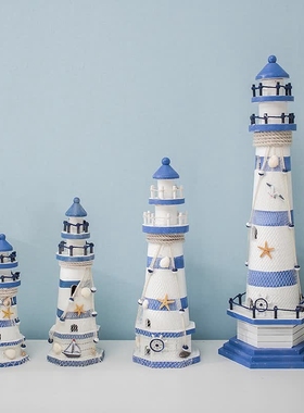 地中海风格木质灯塔海洋瞭望塔