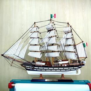 饰品开业生日 精致北欧一帆风顺韦斯普奇号帆船模型摆件仿真木船装