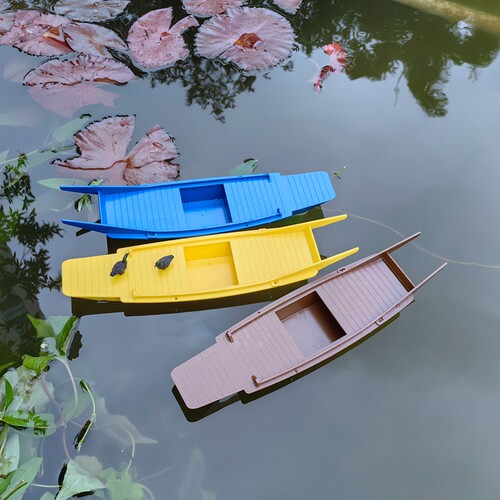 仿古江南水乡船乌篷船户外水池