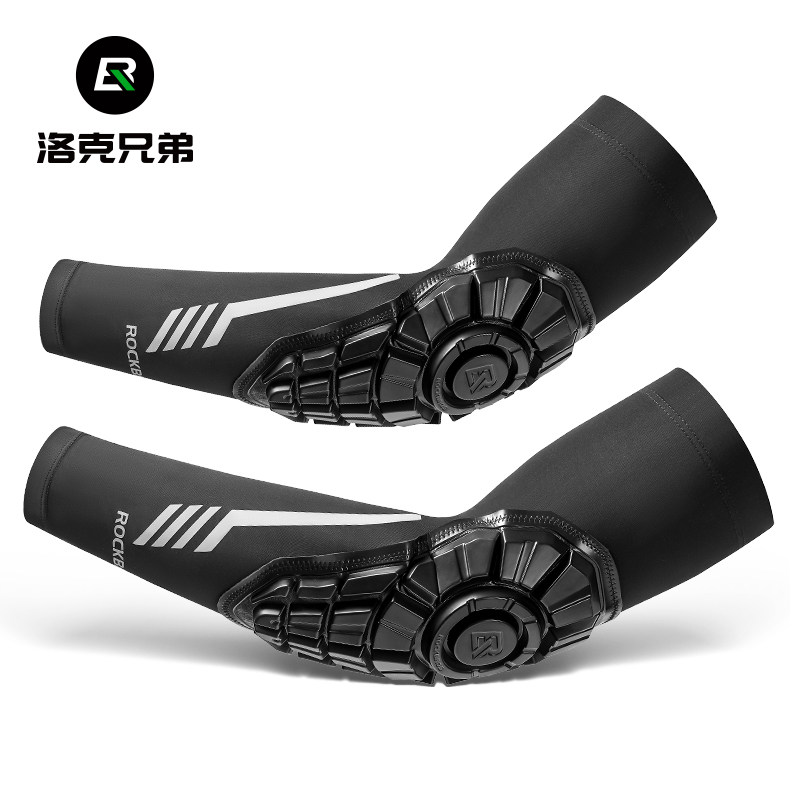 洛克兄弟摩托车冰丝袖套护肘护具男女夏季自行车机车防摔骑行护臂