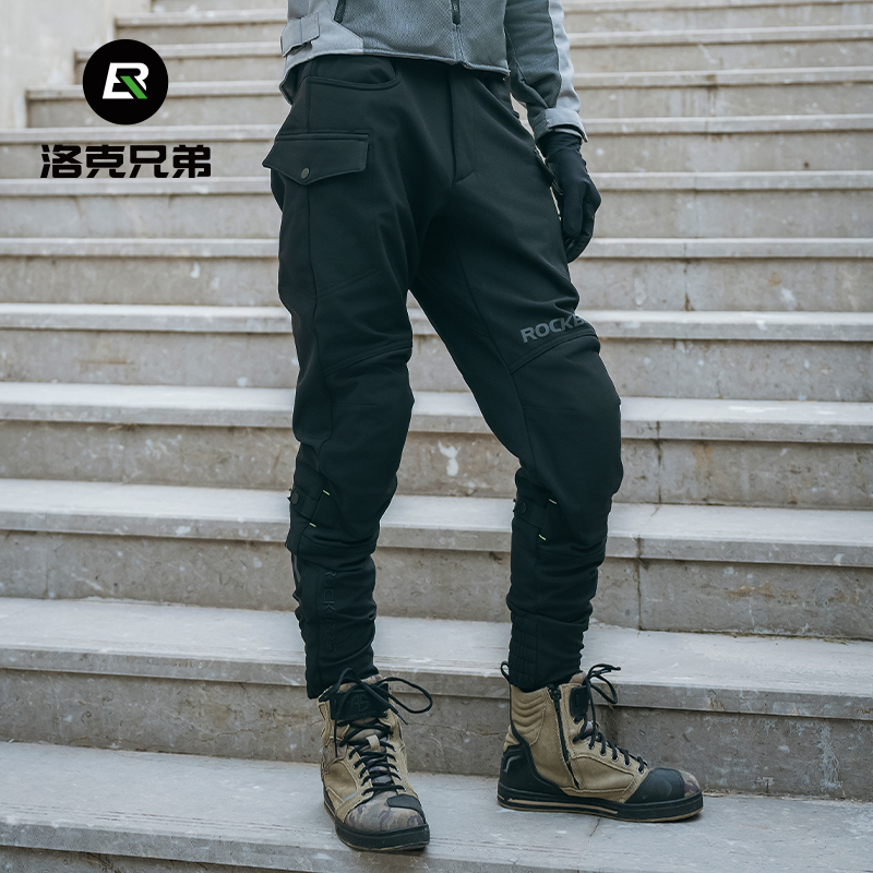 洛克兄弟摩托车骑行裤男女冬季保暖防摔挡风休闲通勤摩旅机车裤子