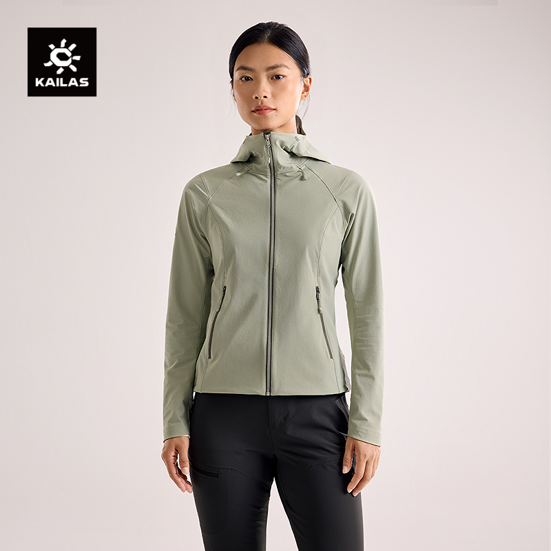 凯乐石连帽软壳外套耐磨防风弹力