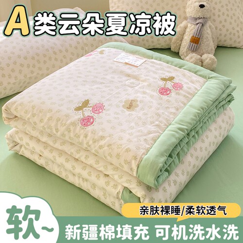 A类夏凉被新疆棉花夏被夏天空调被单人宿舍学生空调夏被可机洗
