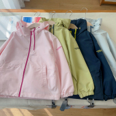 连帽外套 户外休闲拉链衫 专柜品质儿童亲子防水防风衣2026春季 新款