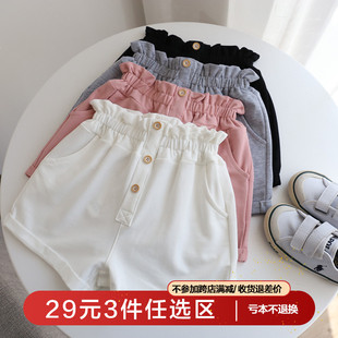 女童沙滩裤 中大童短裤 新品 针织纯棉大弹力舒适儿童热裤 夏季