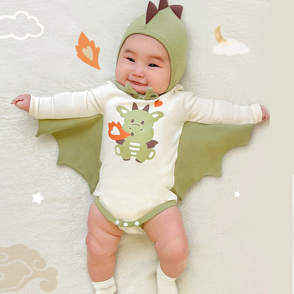 宝宝可爱衣服儿童拍照百天照夏季万圣节婴儿造型服装连体衣ins