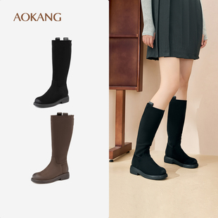 底时装 柔软奶酪鞋 靴有型靴筒不易塌瘦瘦靴 冬新款 奥康女鞋