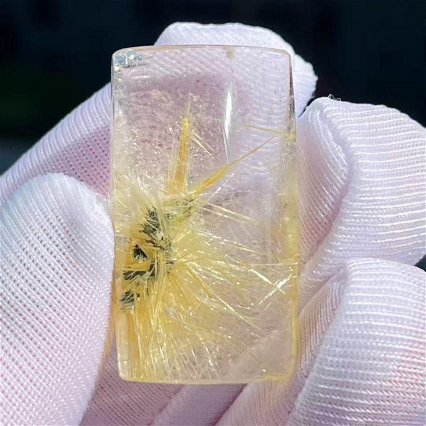 天然水晶钛金发花无事牌裸石财富饰品项链挂件吊坠一物一图款