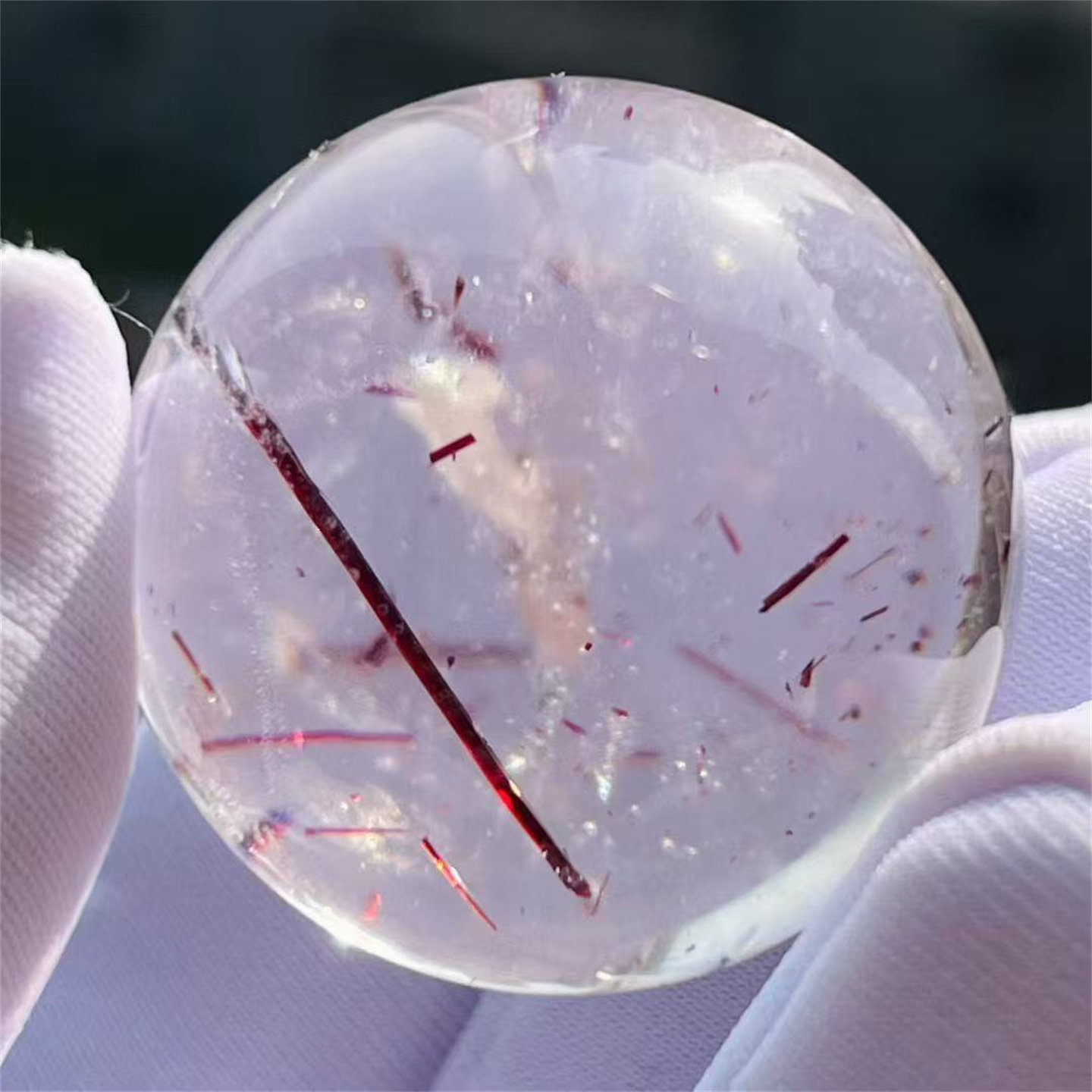 天然水晶包裹体蔷薇辉石红色矿发状奇石圆珠球23mm手把玩挂件吊坠,饰品/流行首饰/时尚饰品新,颈饰,淘宝优惠券,粉丝福利购,淘宝优惠卷