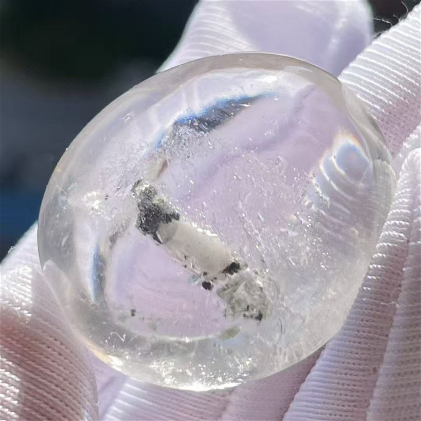 天然水晶全包裹绿矿沙石块水胆多元素共生异象裸石项链挂件吊坠