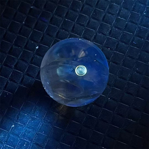 天然水晶全包裹体稀有流动荧光水胆圆珠12mmDIY饰品戒指项链吊坠