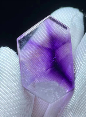 天然紫水晶花带发随形片状裸石男女款饰品项链挂件吊坠一物一图