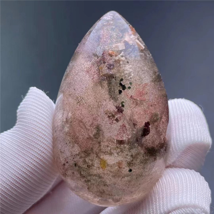 天然水晶彩幽灵共生方解石黄色矿物裸石男女款毛衣项挂件吊坠特惠