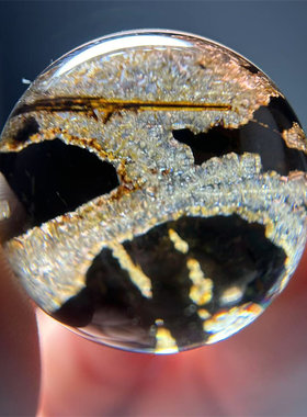 天然水晶包裹体稀有鸢尾蓝系矿物结晶冰花共生彩虹云母奇石球收藏