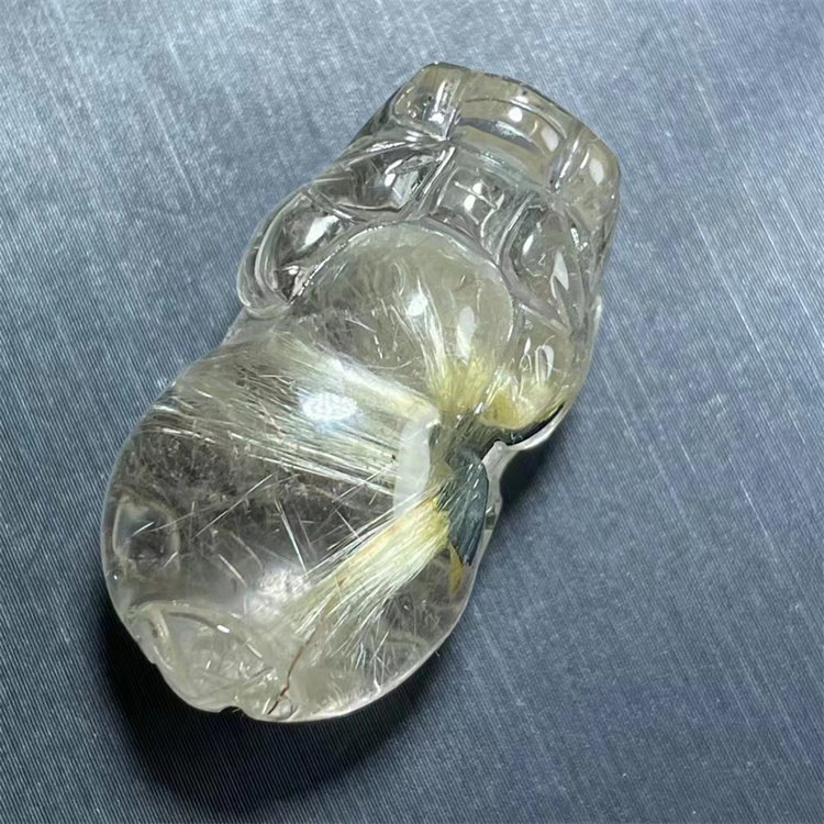 天然水晶钛金发花雕刻貔貅财富饰品项链挂件吊坠一物一图款特惠