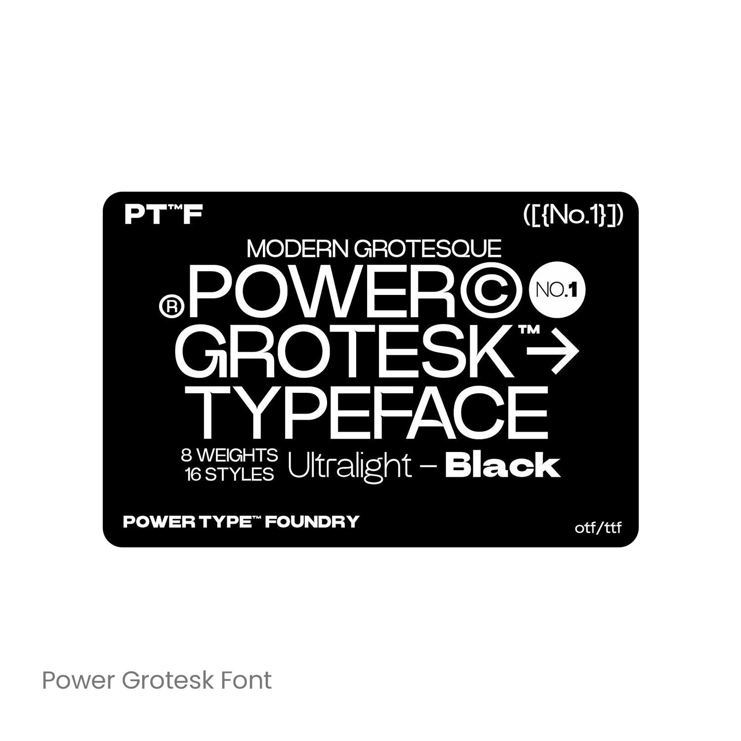 Power Grotesk 1组潮流复古酸性潮牌logo排版无衬线英文字体家族