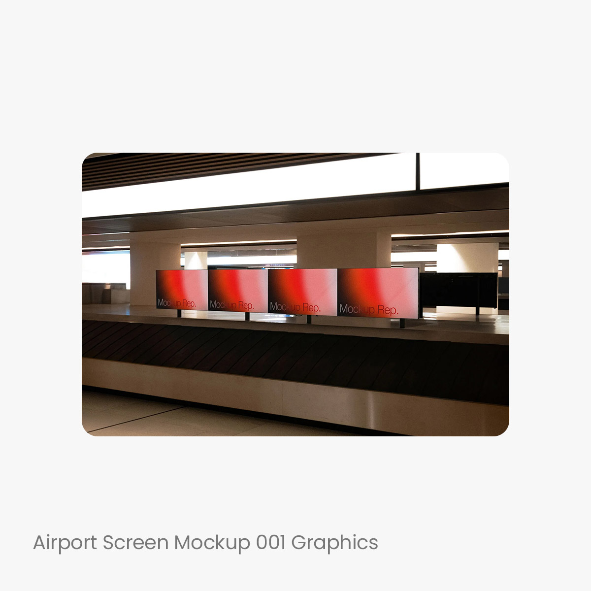 1款机场候机信息提示显示屏模拟效果展示样机mockup智能贴图p