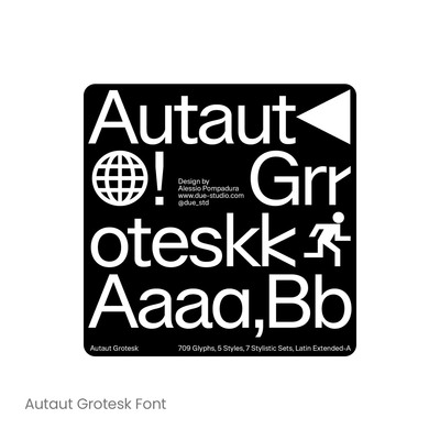 Autaut Grotesk 无衬线英文字体品牌logo标识排版版式字体安装